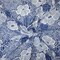 Blue-White Poly Floral Printed Pebble Chiffon Woven Fabric By the Yard